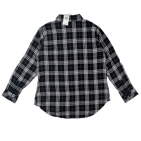 New Sanctuary Men Black Plaid Shirt Casual Classic Long Sleeve Button Down US M - Picture 2 of 13